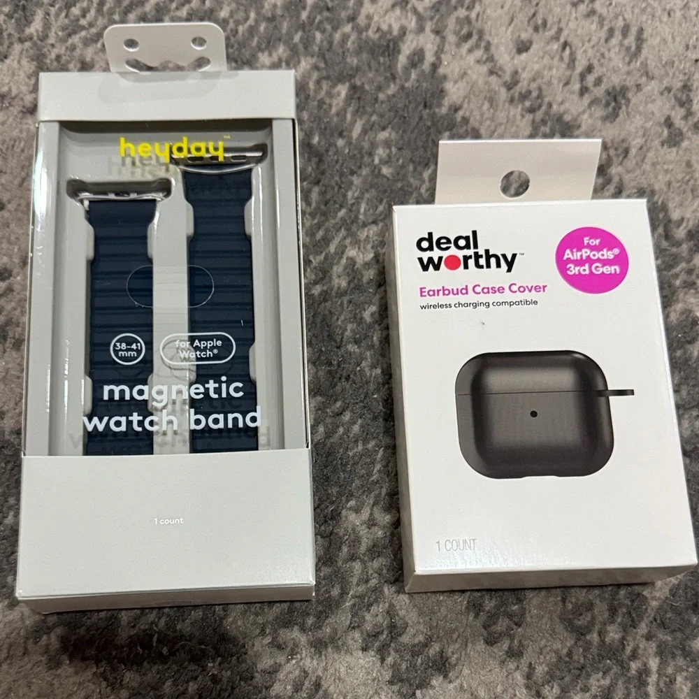 Heyday Navy Magnetic Watch band and air pod gen 3 case